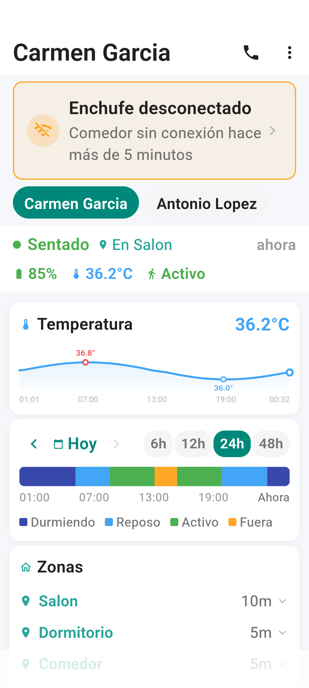 App VitalKeep — estado en tiempo real