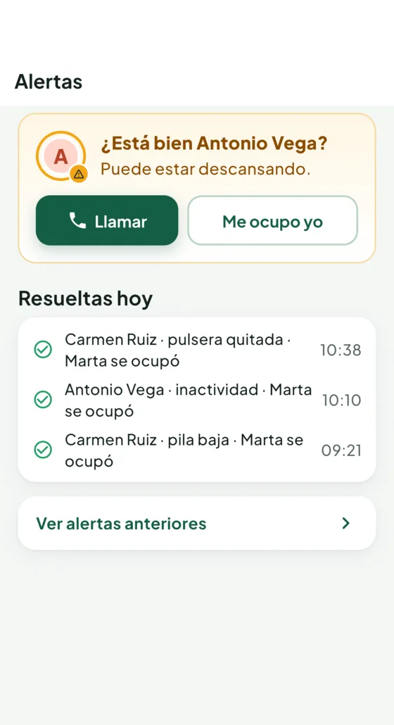 App mostrando alerta