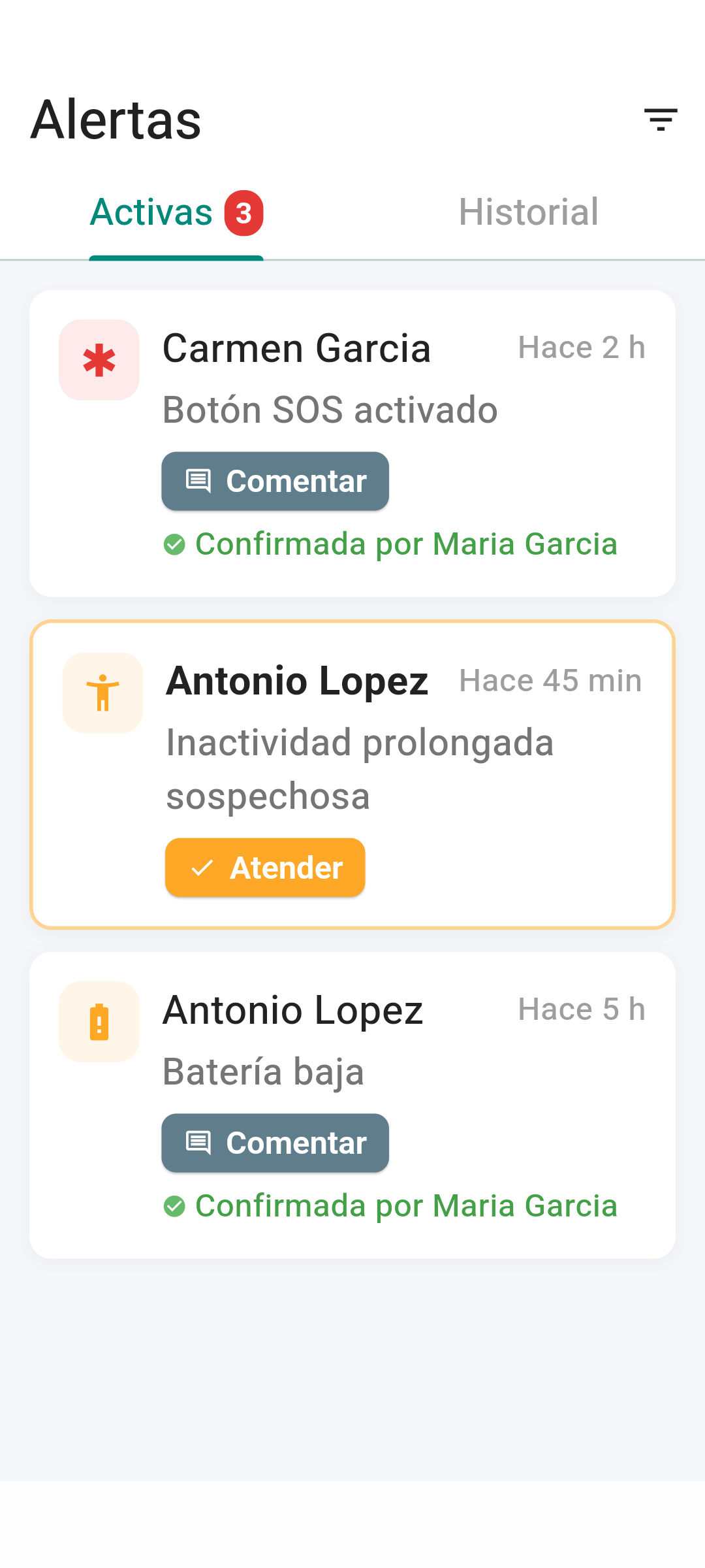 Alertas claras
